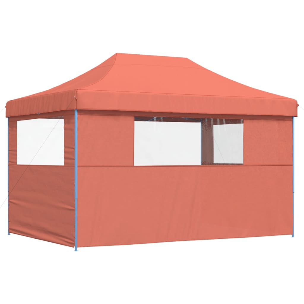 Partytent inklapbaar pop-up met 3 zijwanden terracottakleurig is nu te koop bij PeponiXL, paradijselijk wonen!