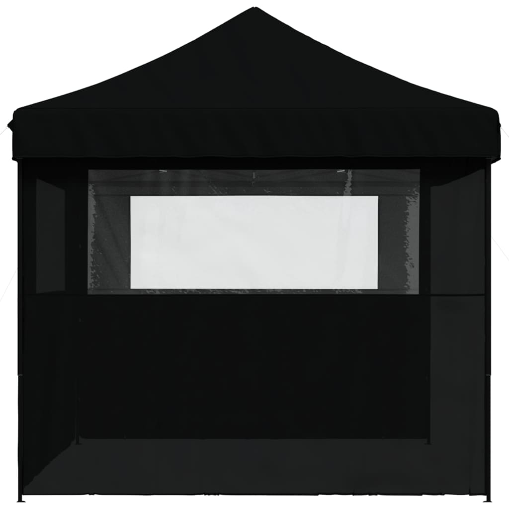 Partytent inklapbaar pop-up met 3 zijwanden zwart is nu te koop bij PeponiXL, paradijselijk wonen!