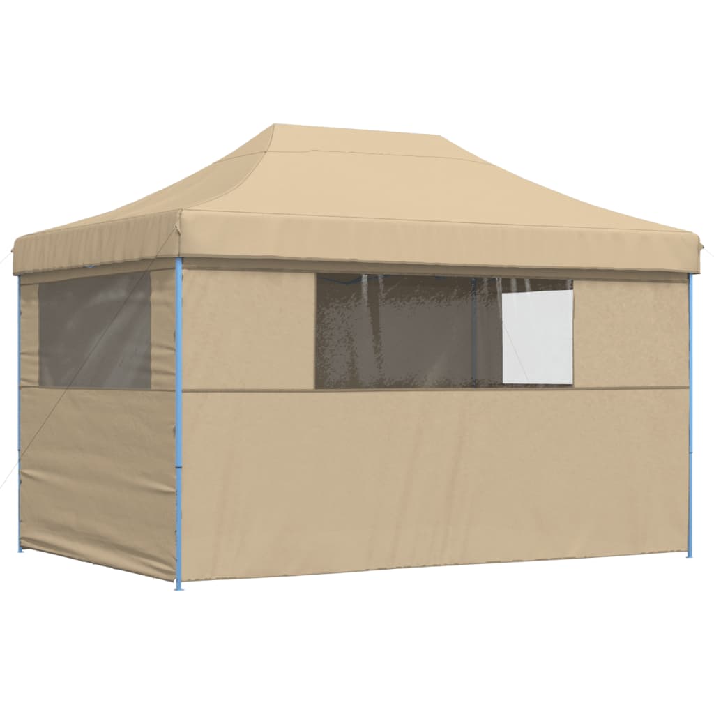 Partytent inklapbaar pop-up met 4 zijwanden beige is nu te koop bij PeponiXL, paradijselijk wonen!