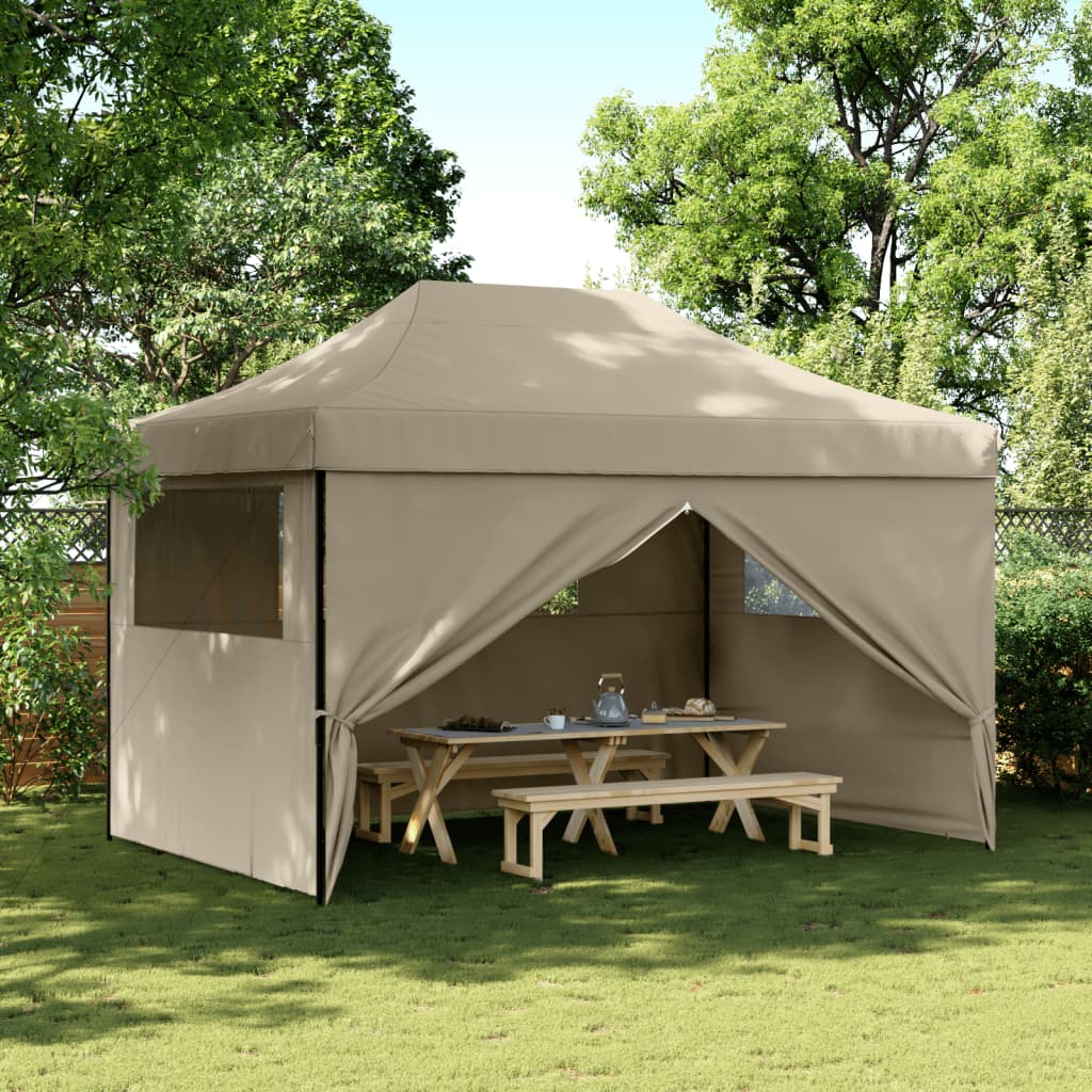 Partytent inklapbaar pop-up met 4 zijwanden taupe is nu te koop bij PeponiXL, paradijselijk wonen!