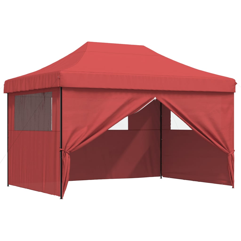 Partytent inklapbaar pop-up met 4 zijwanden bordeauxrood is nu te koop bij PeponiXL, paradijselijk wonen!
