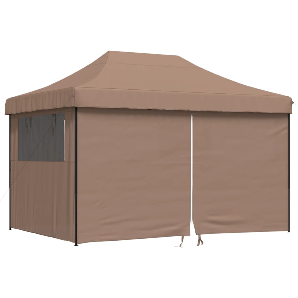 Partytent inklapbaar pop-up met 4 zijwanden bruin is nu te koop bij PeponiXL, paradijselijk wonen!
