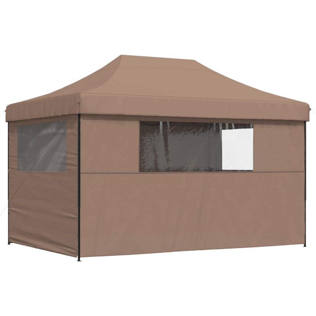 Partytent inklapbaar pop-up met 4 zijwanden bruin is nu te koop bij PeponiXL, paradijselijk wonen!