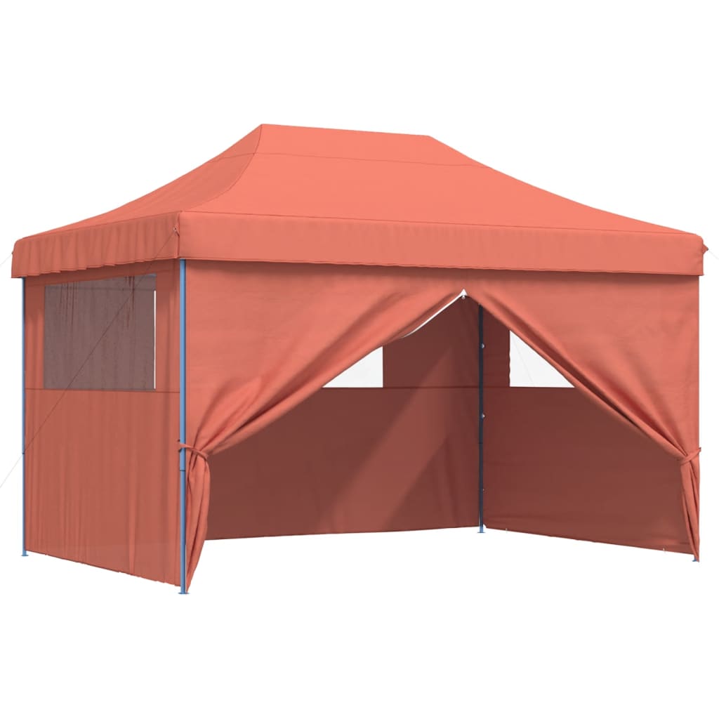 Partytent inklapbaar pop-up met 4 zijwanden terracottakleurig is nu te koop bij PeponiXL, paradijselijk wonen!