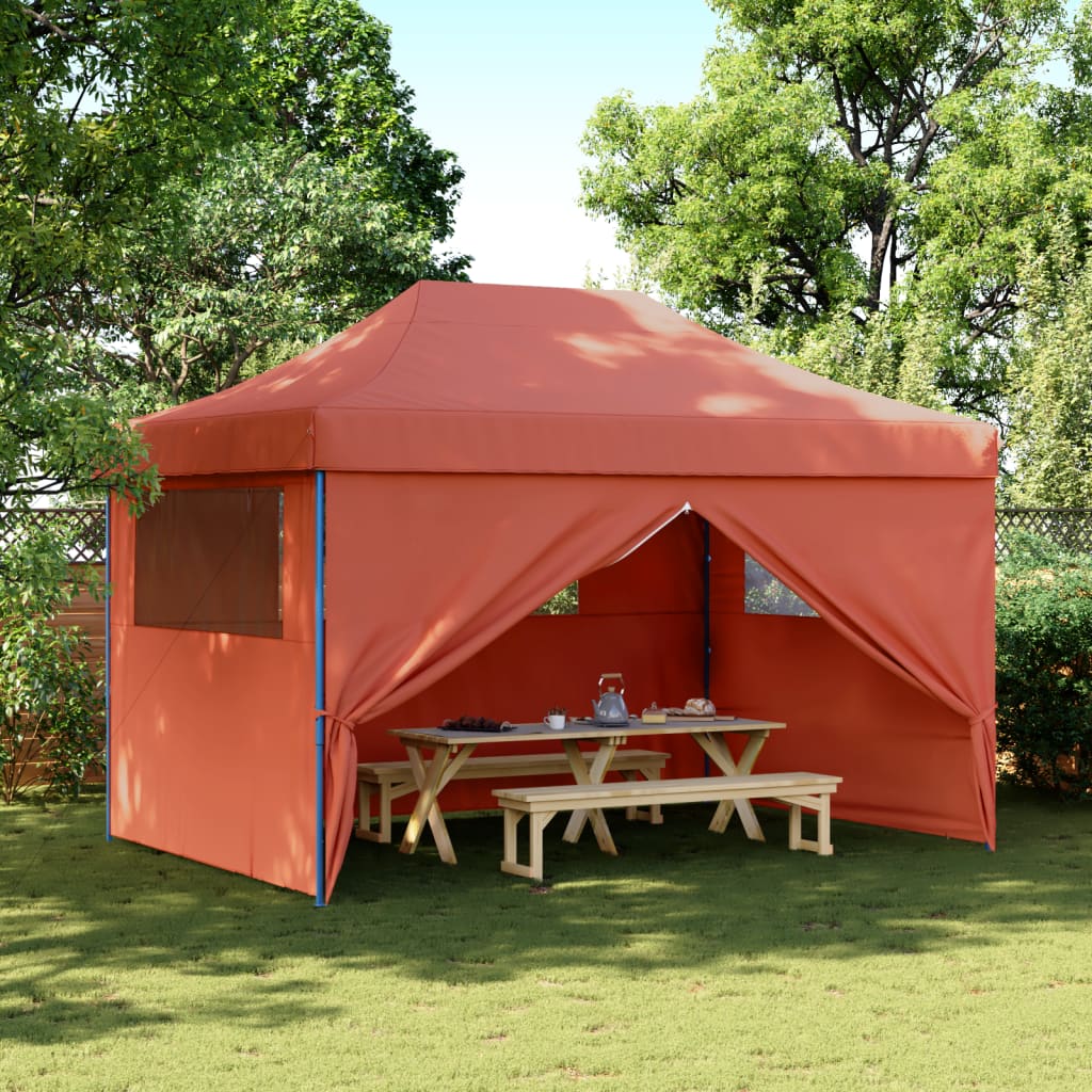 Partytent inklapbaar pop-up met 4 zijwanden terracottakleurig is nu te koop bij PeponiXL, paradijselijk wonen!