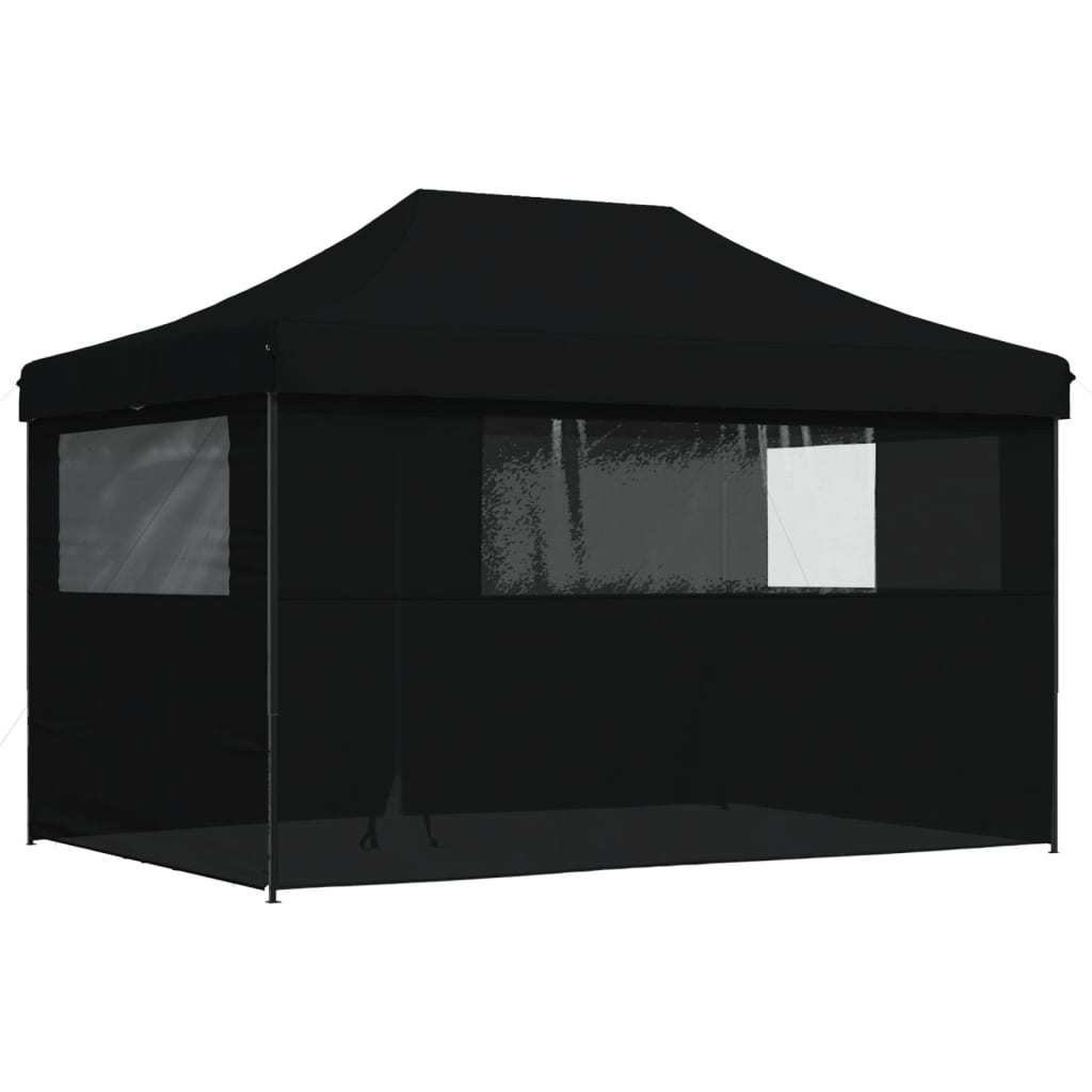 Partytent inklapbaar pop-up met 4 zijwanden zwart is nu te koop bij PeponiXL, paradijselijk wonen!