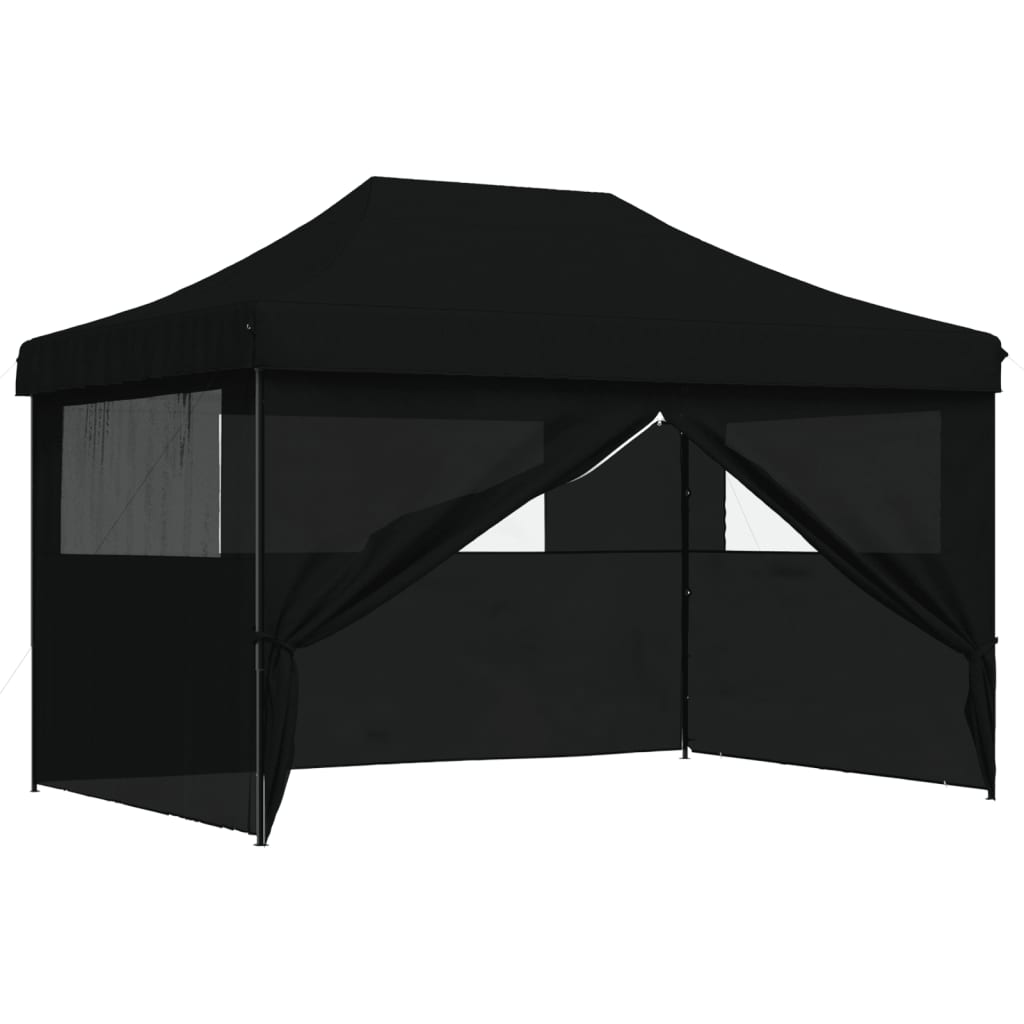 Partytent inklapbaar pop-up met 4 zijwanden zwart is nu te koop bij PeponiXL, paradijselijk wonen!