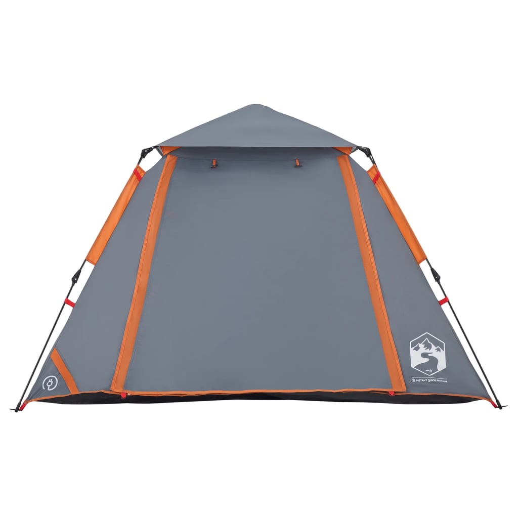 Koepeltent 4-persoons snelontgrendeling grijs en oranje is nu te koop bij PeponiXL, paradijselijk wonen!