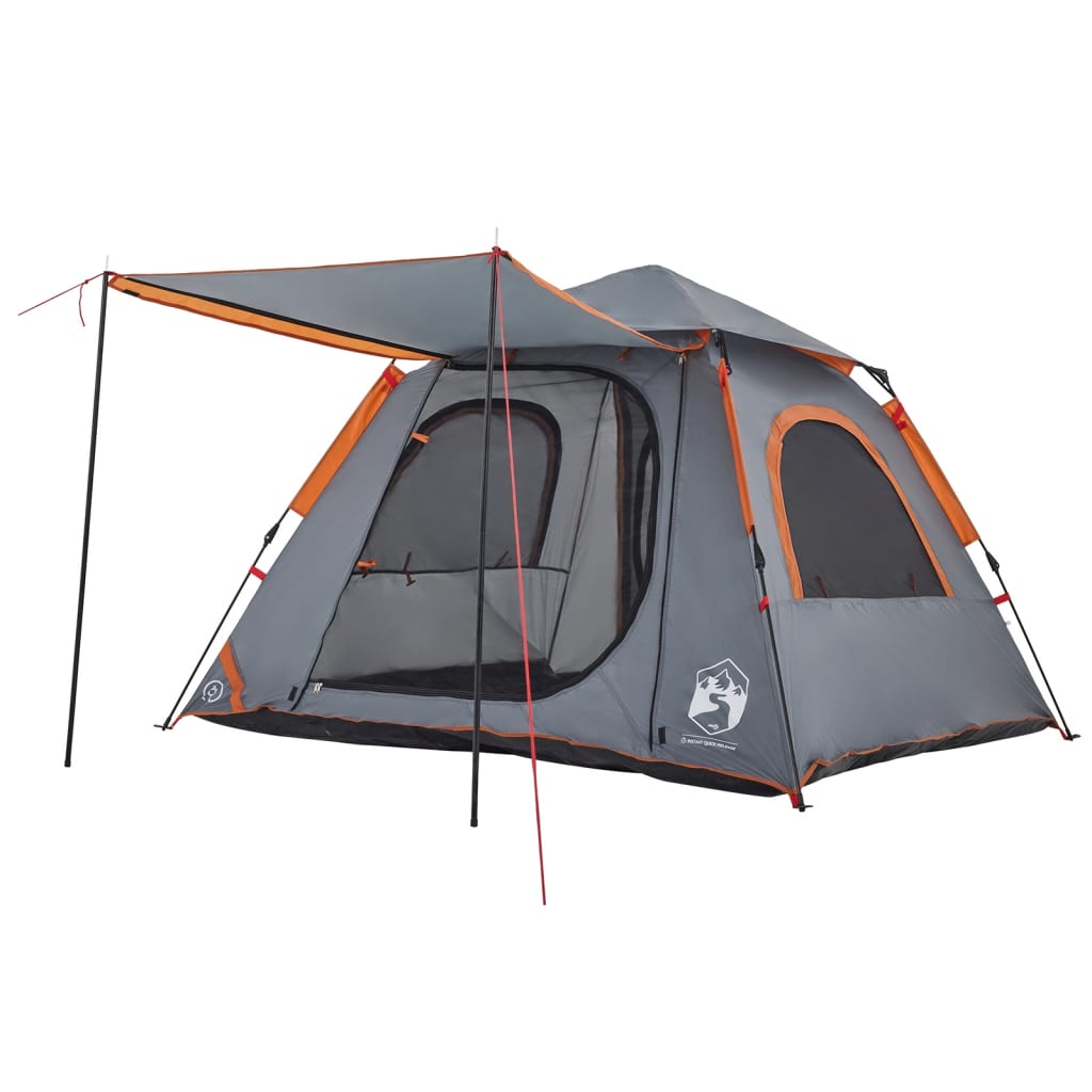 Koepeltent 4-persoons snelontgrendeling grijs en oranje is nu te koop bij PeponiXL, paradijselijk wonen!