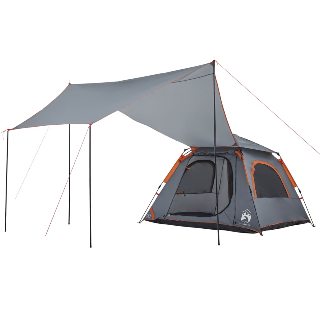 Koepeltent 4-persoons snelontgrendeling grijs en oranje is nu te koop bij PeponiXL, paradijselijk wonen!