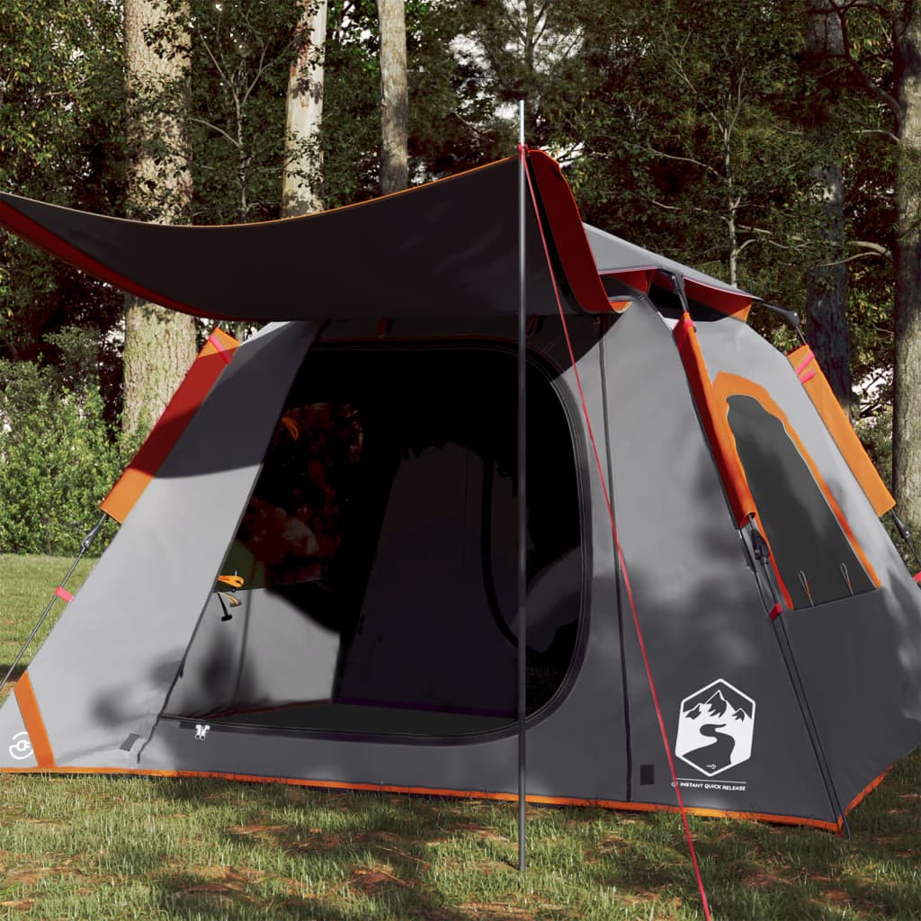 Koepeltent 4-persoons snelontgrendeling grijs en oranje is nu te koop bij PeponiXL, paradijselijk wonen!