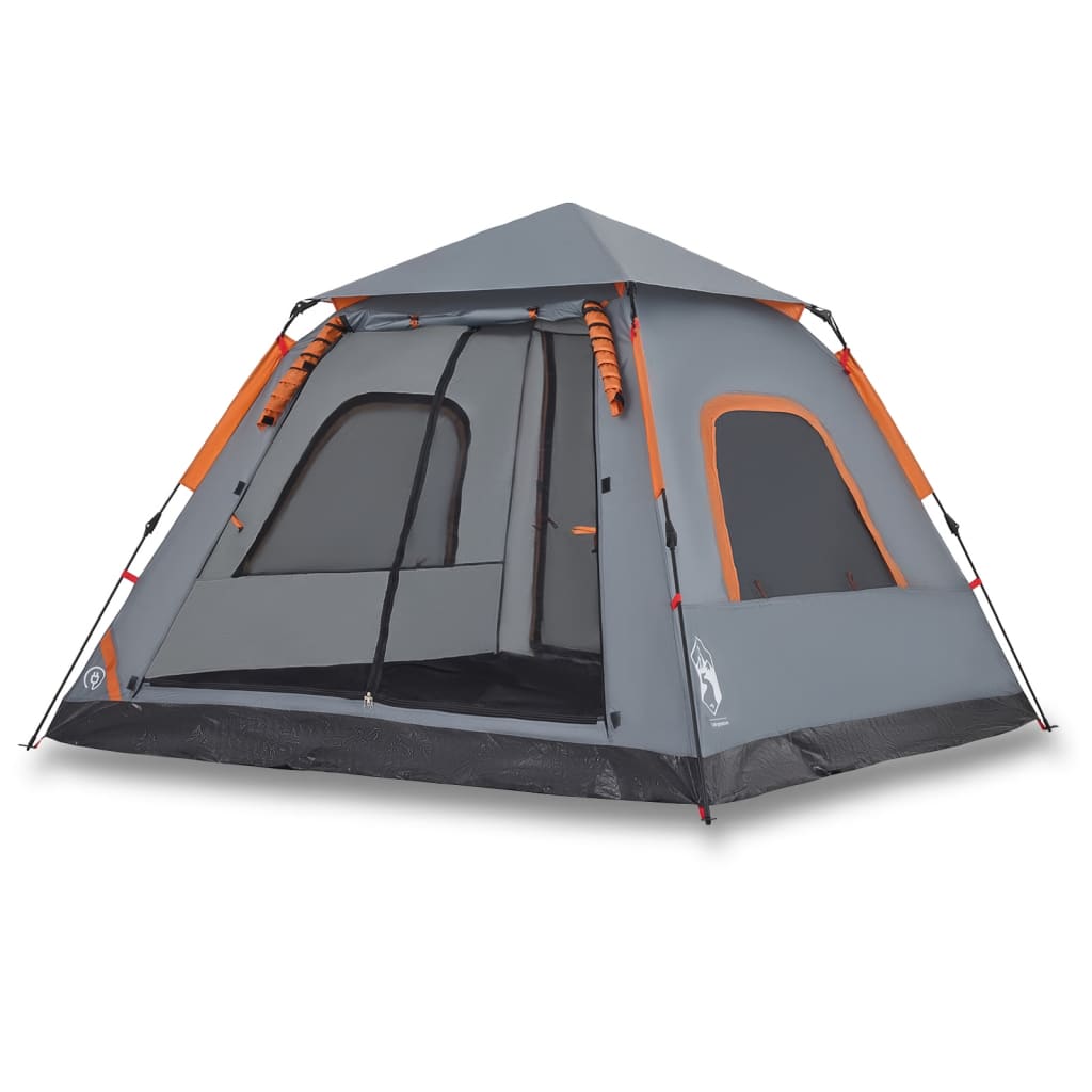 Koepeltent 5-persoons snelontgrendeling grijs en oranje is nu te koop bij PeponiXL, paradijselijk wonen!