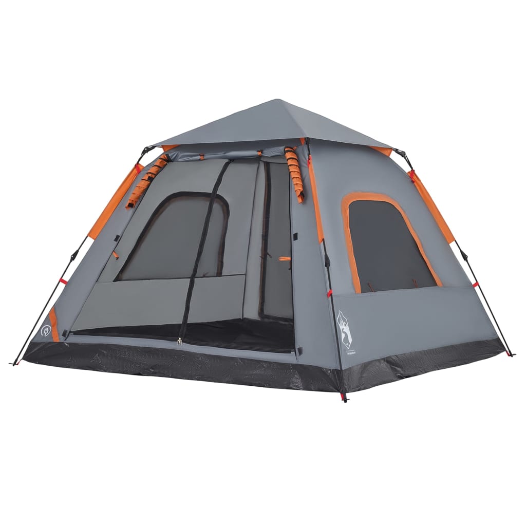 Koepeltent 5-persoons snelontgrendeling grijs en oranje is nu te koop bij PeponiXL, paradijselijk wonen!