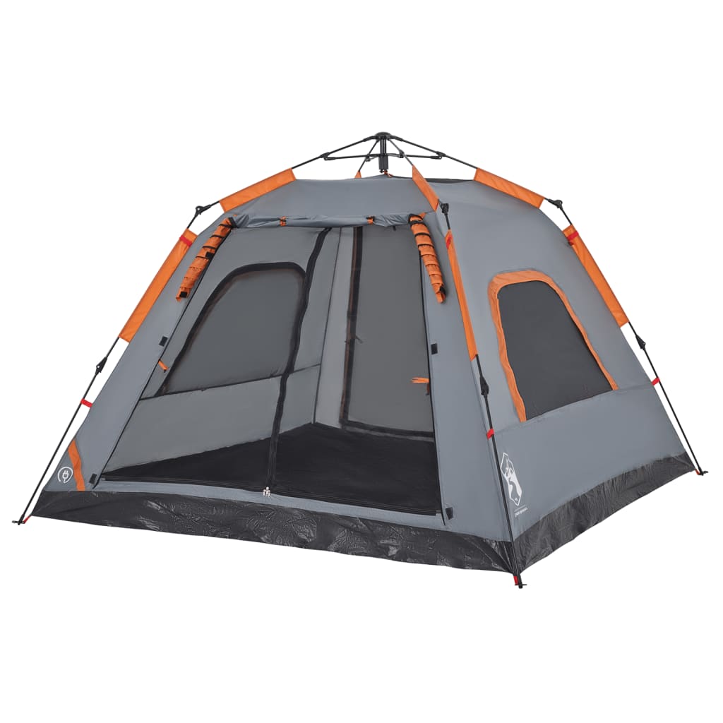 Koepeltent 5-persoons snelontgrendeling grijs en oranje is nu te koop bij PeponiXL, paradijselijk wonen!