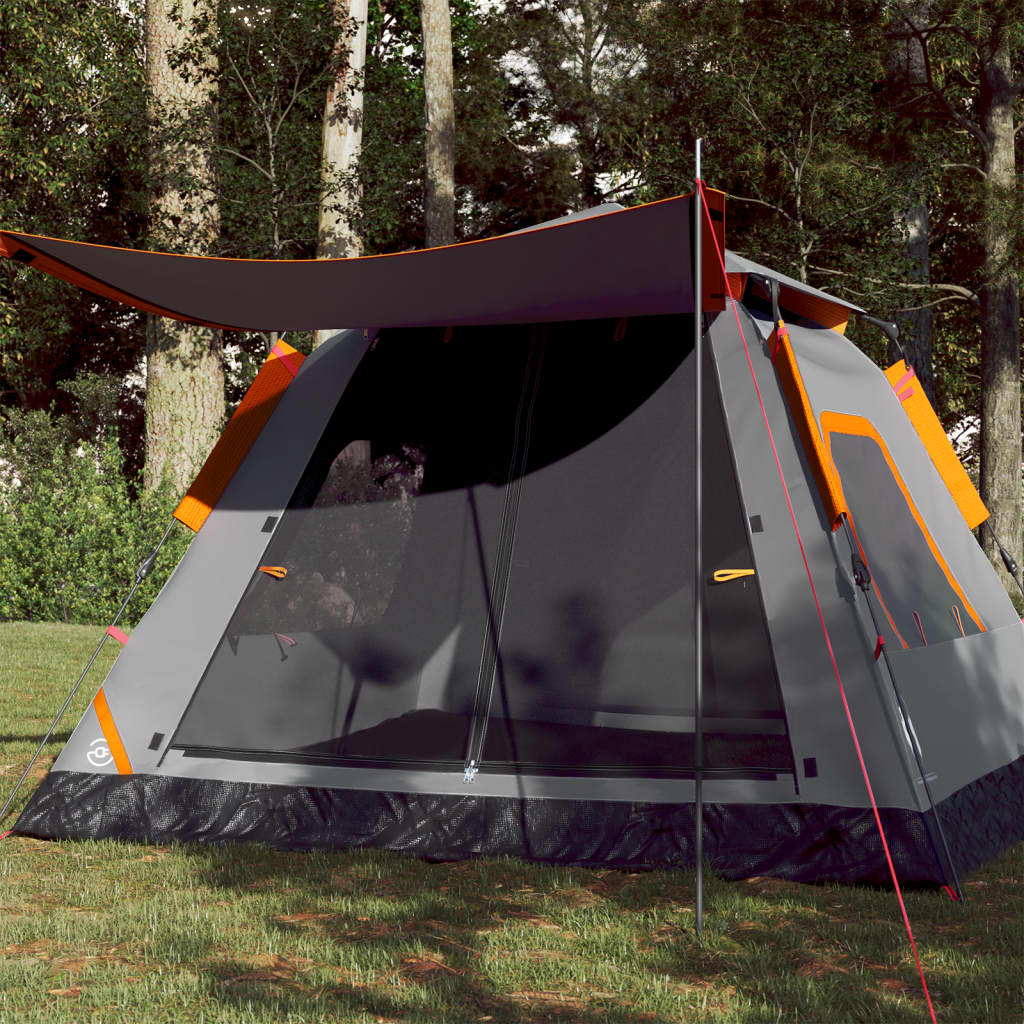 Koepeltent 5-persoons snelontgrendeling grijs en oranje is nu te koop bij PeponiXL, paradijselijk wonen!