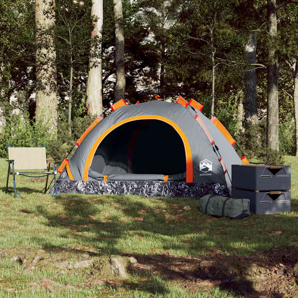 Tent 2-persoons snelontgrendeling grijs en oranje is nu te koop bij PeponiXL, paradijselijk wonen!