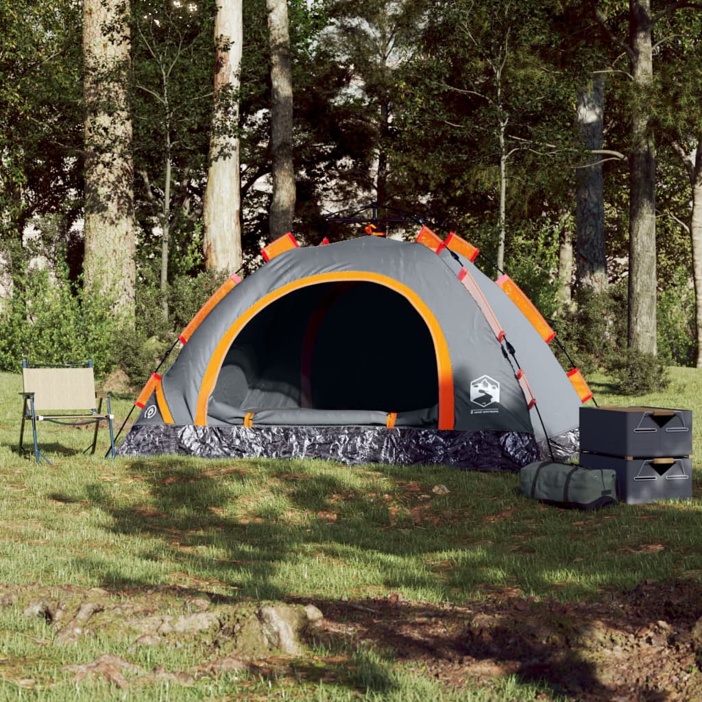 Tent 3-persoons snelontgrendeling grijs en oranje is nu te koop bij PeponiXL, paradijselijk wonen!
