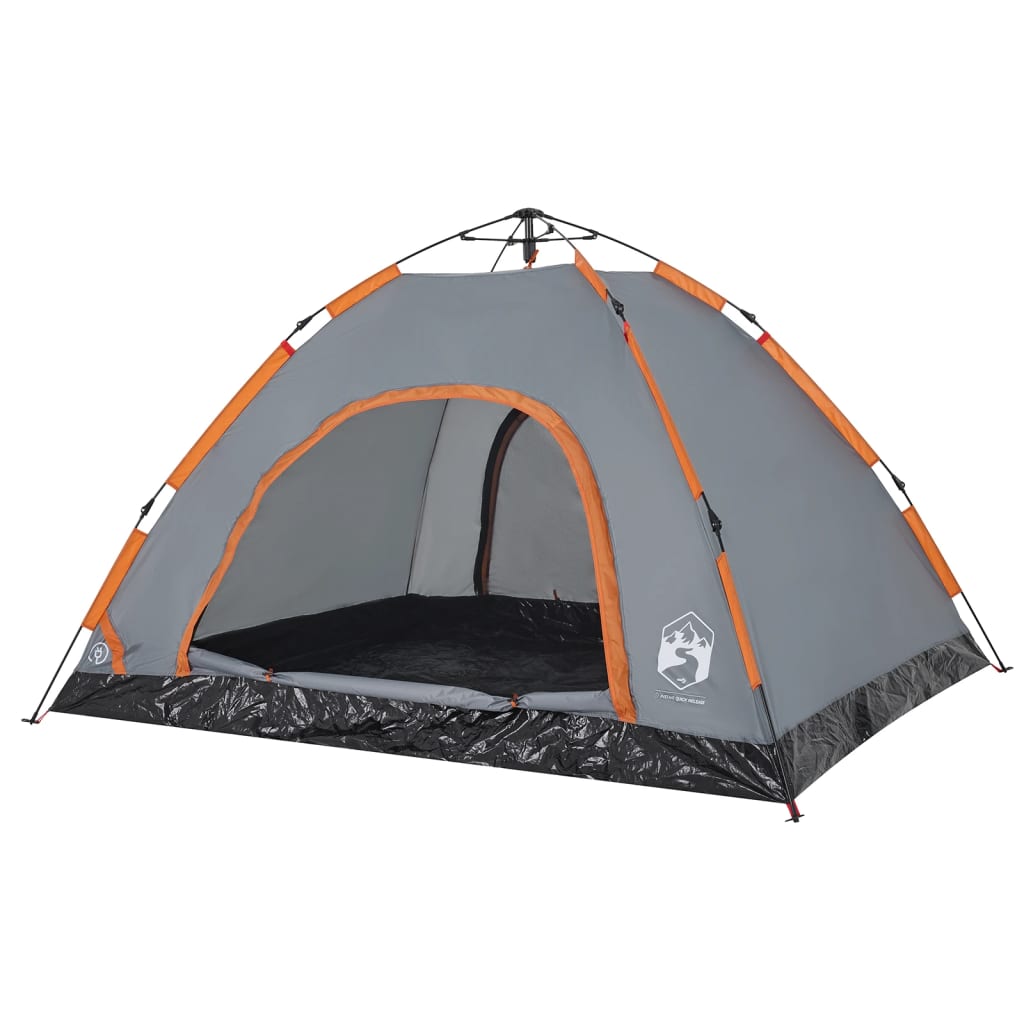Tent 4-persoons snelontgrendeling grijs en oranje is nu te koop bij PeponiXL, paradijselijk wonen!