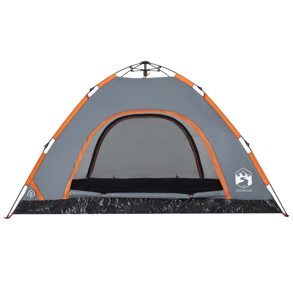 Tent 4-persoons snelontgrendeling grijs en oranje is nu te koop bij PeponiXL, paradijselijk wonen!