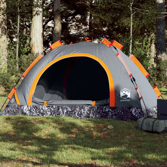 Tent 4-persoons snelontgrendeling grijs en oranje is nu te koop bij PeponiXL, paradijselijk wonen!