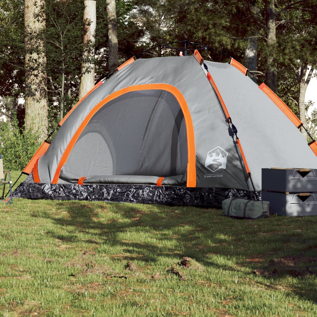 Tent 5-persoons snelontgrendeling grijs en oranje is nu te koop bij PeponiXL, paradijselijk wonen!