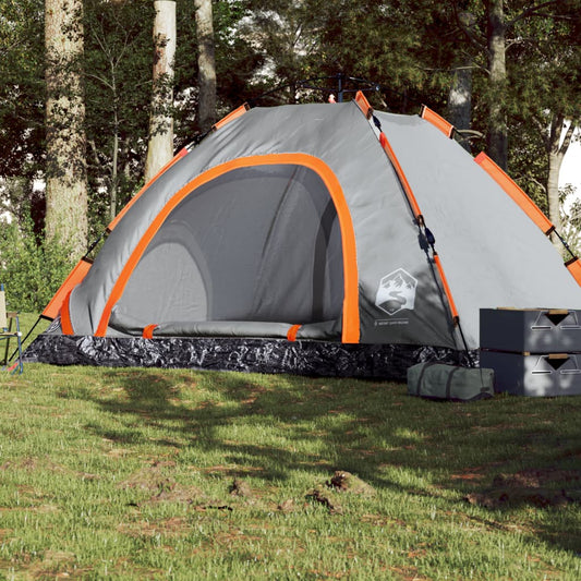 Tent 5-persoons snelontgrendeling grijs en oranje is nu te koop bij PeponiXL, paradijselijk wonen!