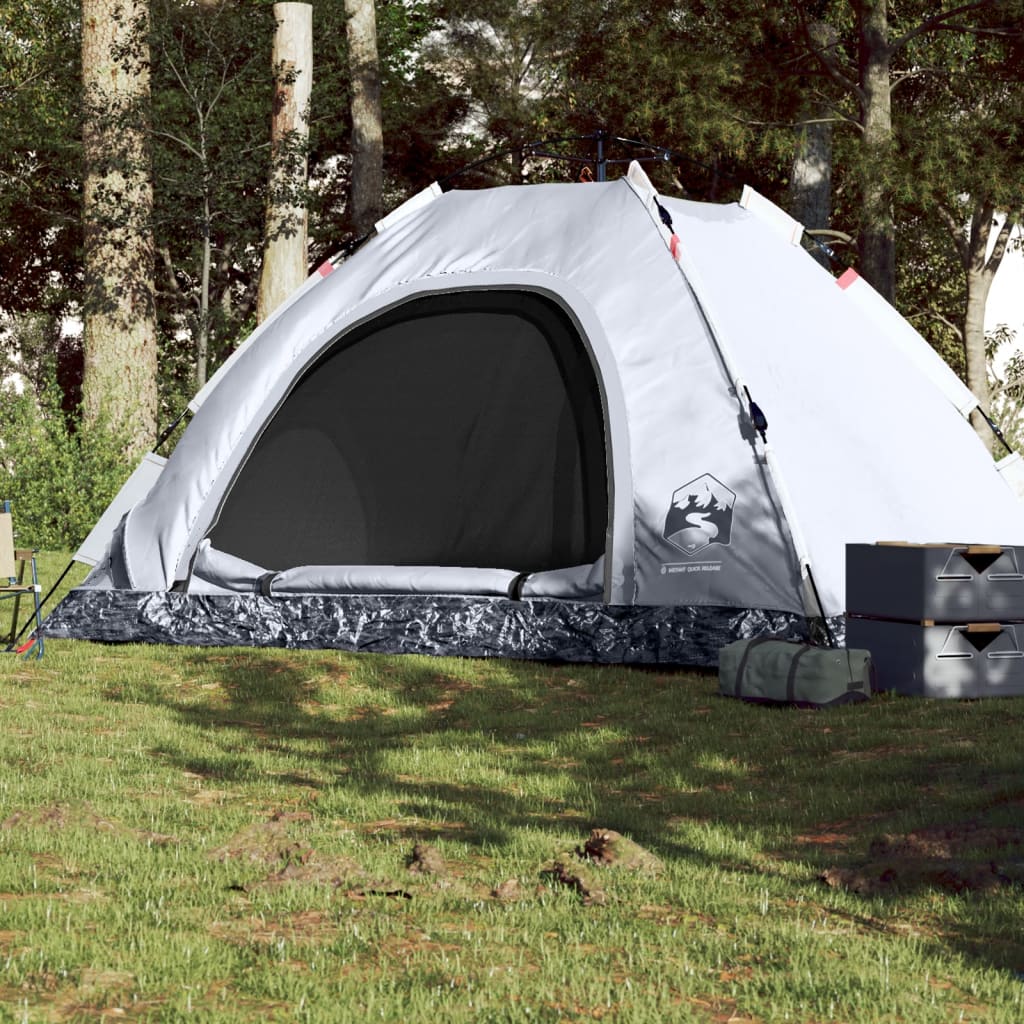 Tent 5-persoons snelontgrendeling verduisterende stof wit is nu te koop bij PeponiXL, paradijselijk wonen!
