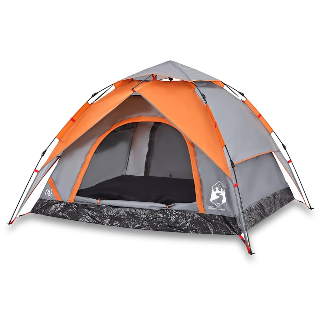 Koepeltent 3-persoons snelontgrendeling grijs en oranje is nu te koop bij PeponiXL, paradijselijk wonen!