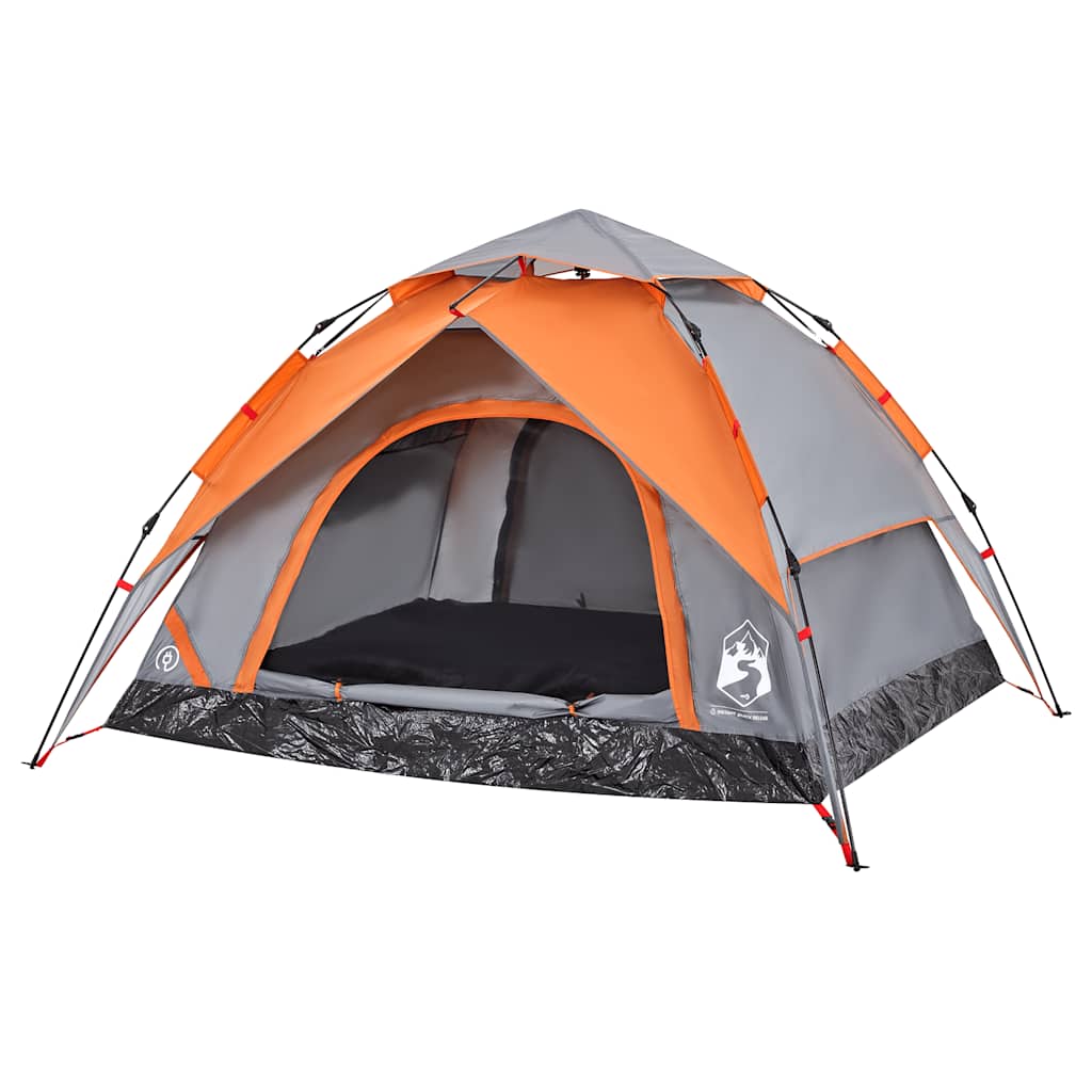 Koepeltent 3-persoons snelontgrendeling grijs en oranje is nu te koop bij PeponiXL, paradijselijk wonen!