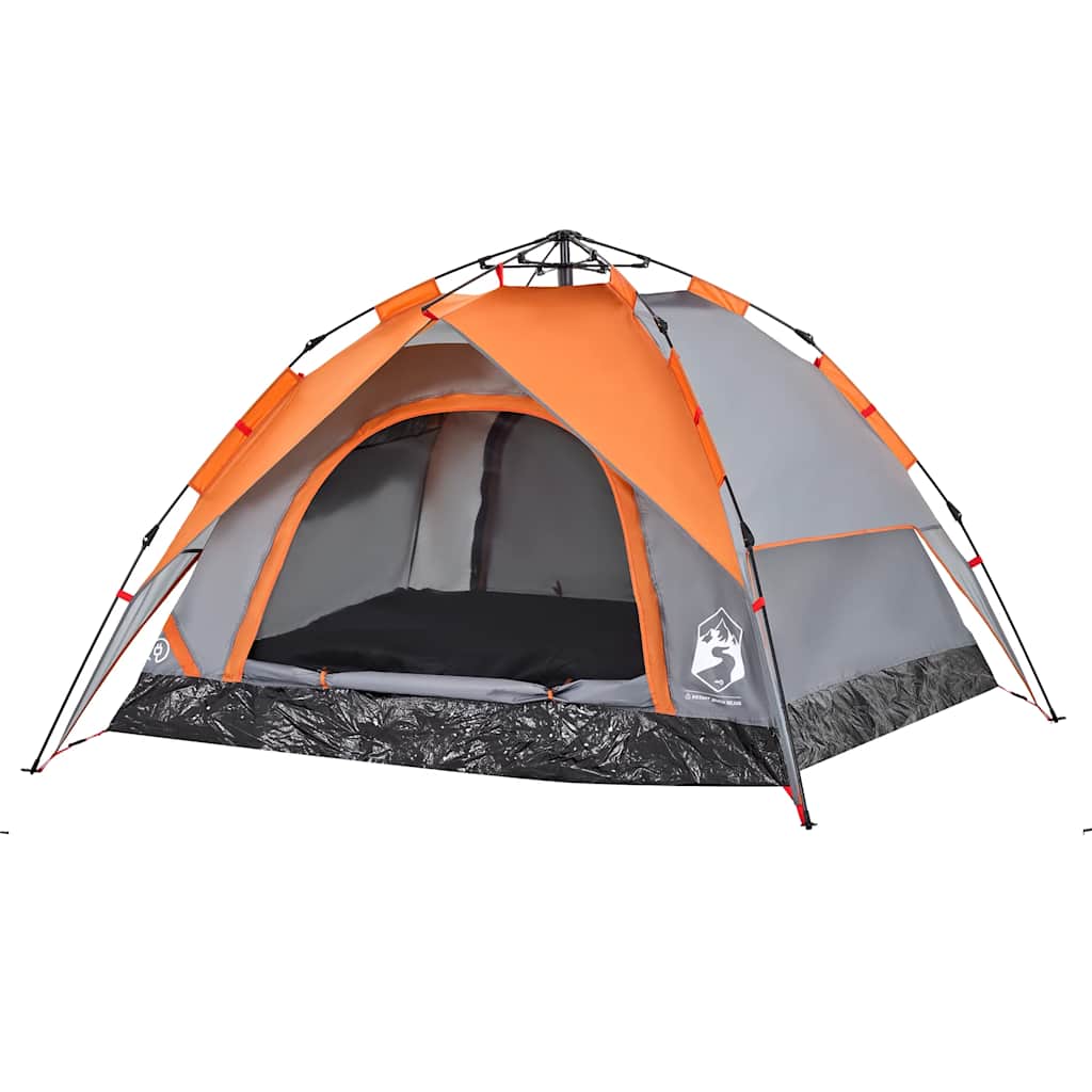 Koepeltent 3-persoons snelontgrendeling grijs en oranje is nu te koop bij PeponiXL, paradijselijk wonen!