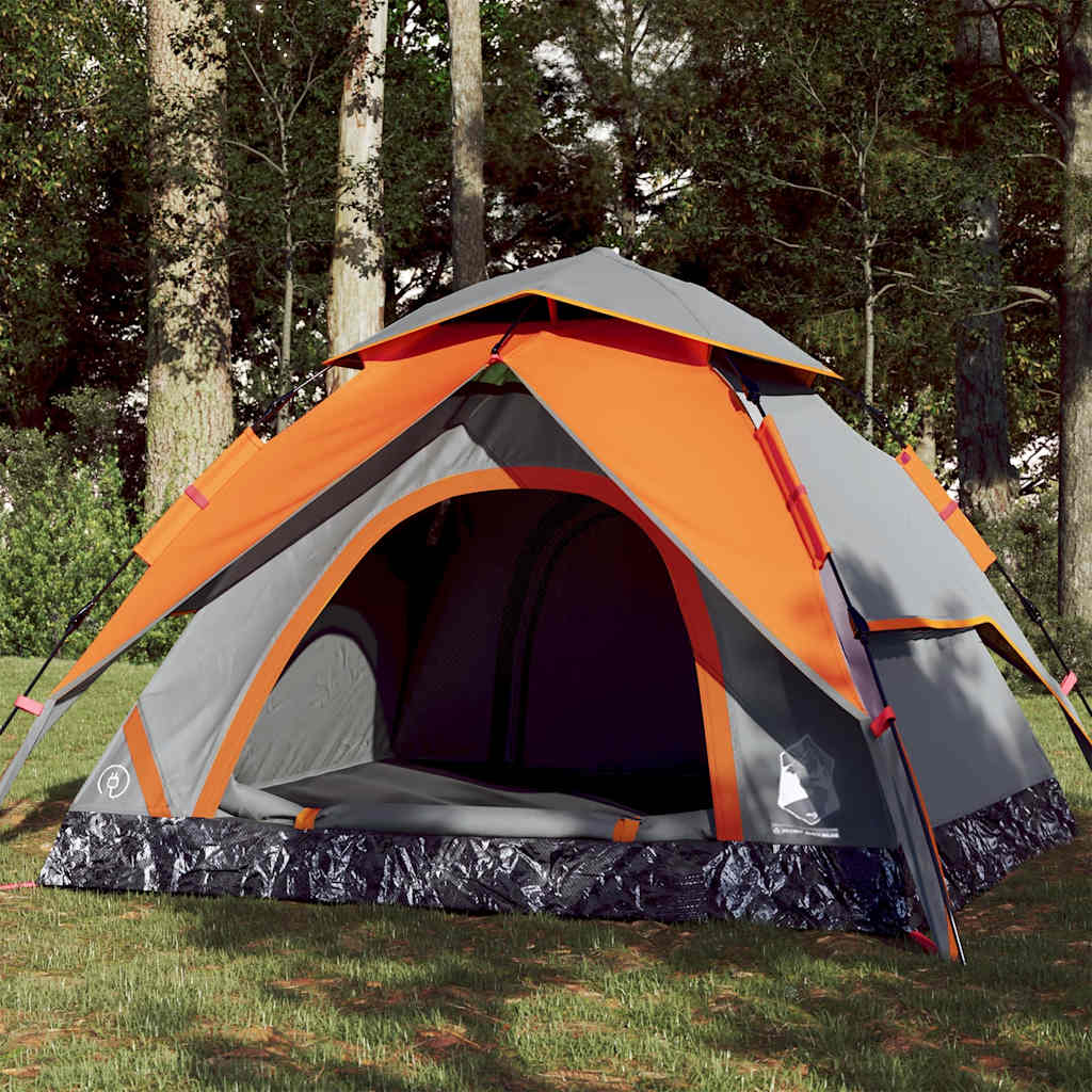 Koepeltent 3-persoons snelontgrendeling grijs en oranje is nu te koop bij PeponiXL, paradijselijk wonen!