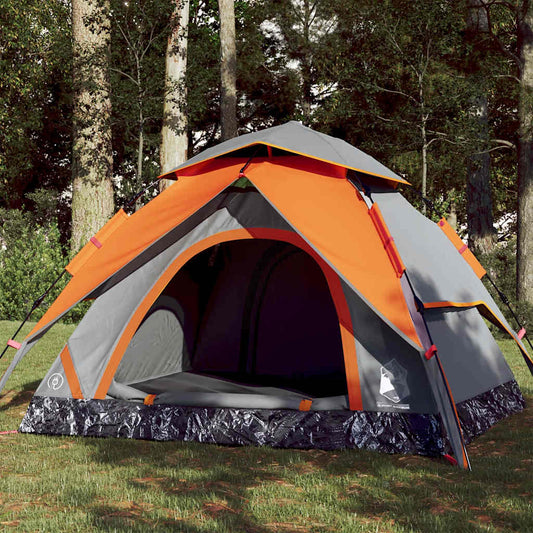 Koepeltent 3-persoons snelontgrendeling grijs en oranje is nu te koop bij PeponiXL, paradijselijk wonen!
