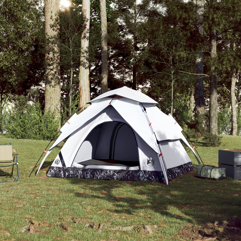 Koepeltent 3-persoons snelontgrendeling verduisterende stof wit is nu te koop bij PeponiXL, paradijselijk wonen!