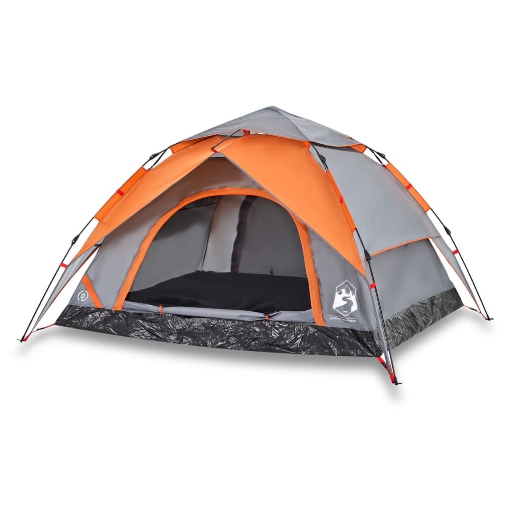 Koepeltent 4-persoons snelontgrendeling grijs en oranje is nu te koop bij PeponiXL, paradijselijk wonen!