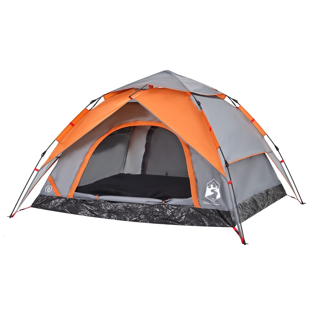 Koepeltent 4-persoons snelontgrendeling grijs en oranje is nu te koop bij PeponiXL, paradijselijk wonen!