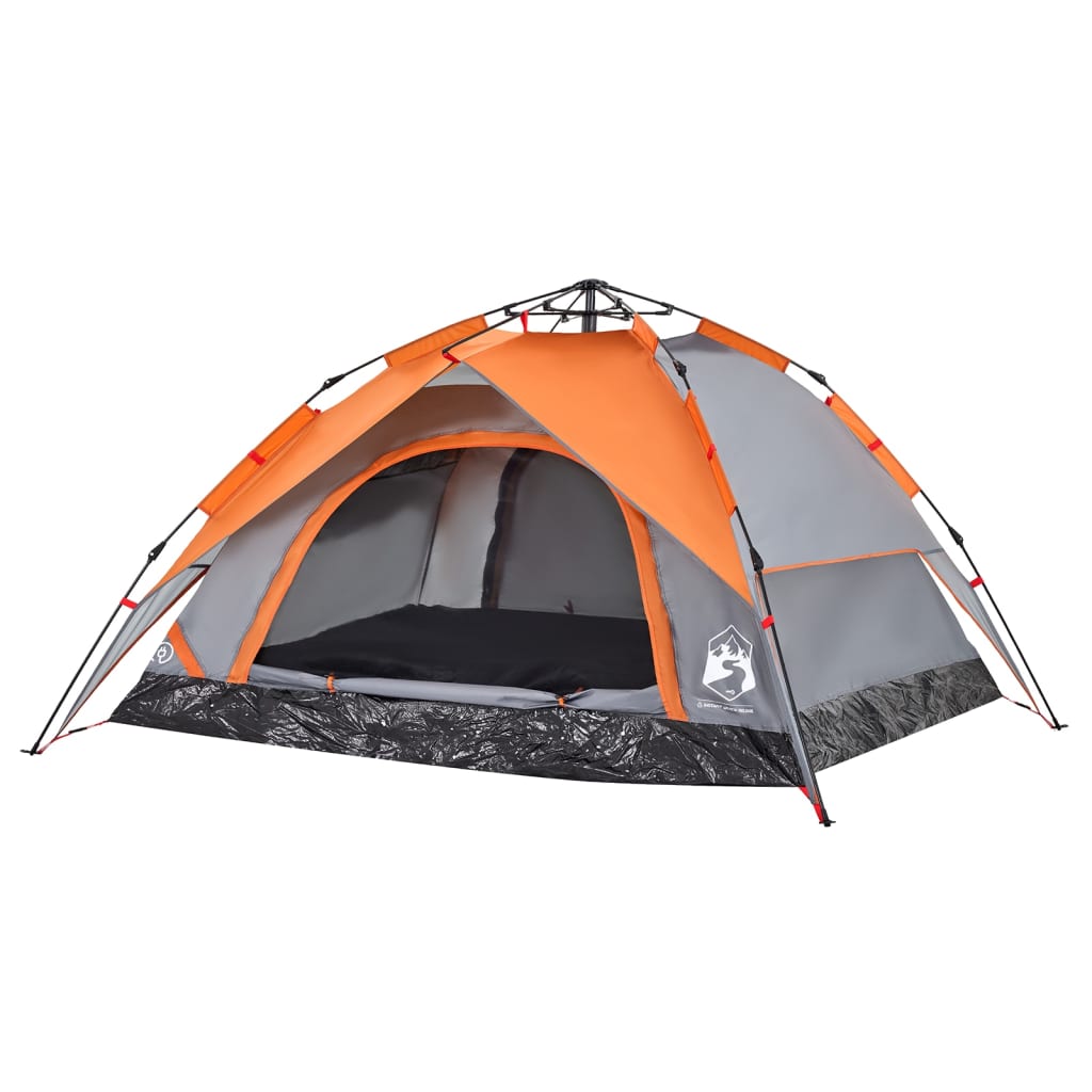 Koepeltent 4-persoons snelontgrendeling grijs en oranje is nu te koop bij PeponiXL, paradijselijk wonen!