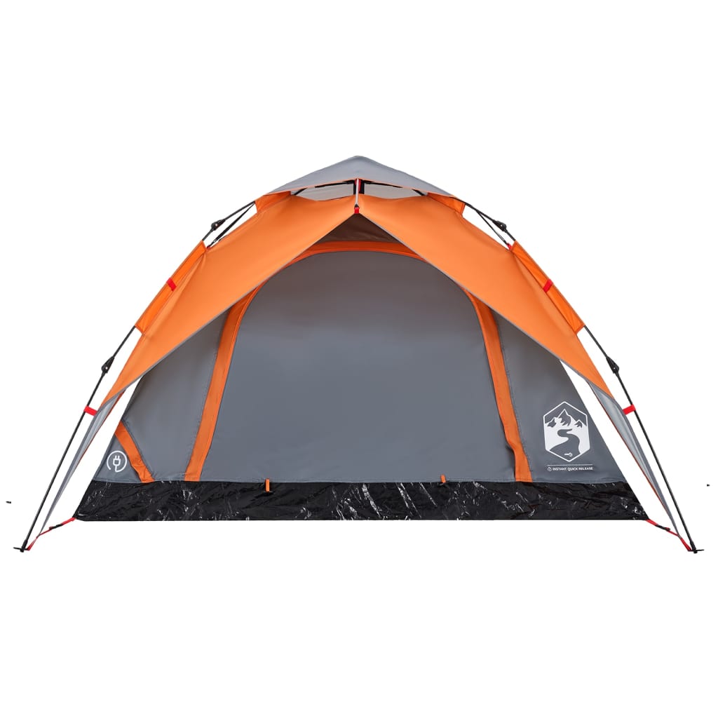 Koepeltent 4-persoons snelontgrendeling grijs en oranje is nu te koop bij PeponiXL, paradijselijk wonen!