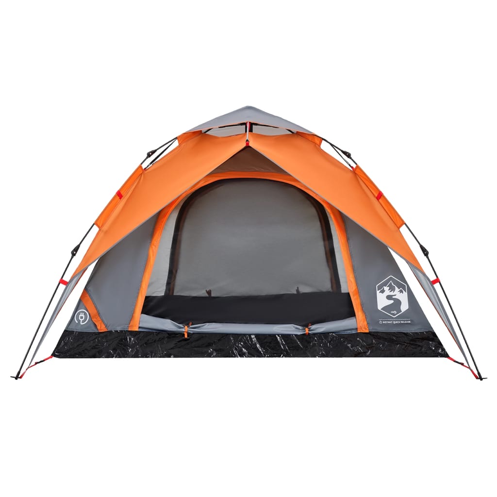 Koepeltent 4-persoons snelontgrendeling grijs en oranje is nu te koop bij PeponiXL, paradijselijk wonen!