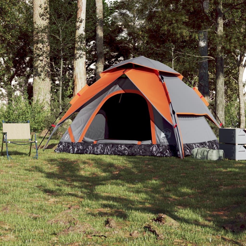 Koepeltent 5-persoons snelontgrendeling grijs en oranje is nu te koop bij PeponiXL, paradijselijk wonen!