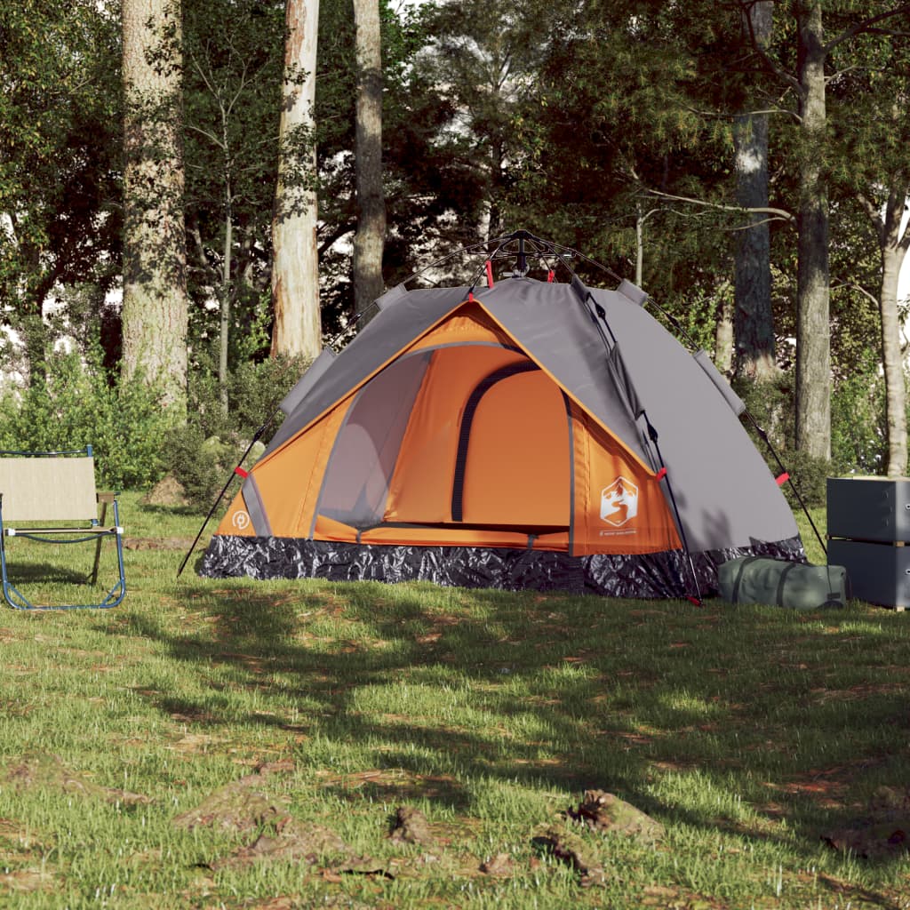 Koepeltent 2-persoons snelontgrendeling grijs en oranje is nu te koop bij PeponiXL, paradijselijk wonen!
