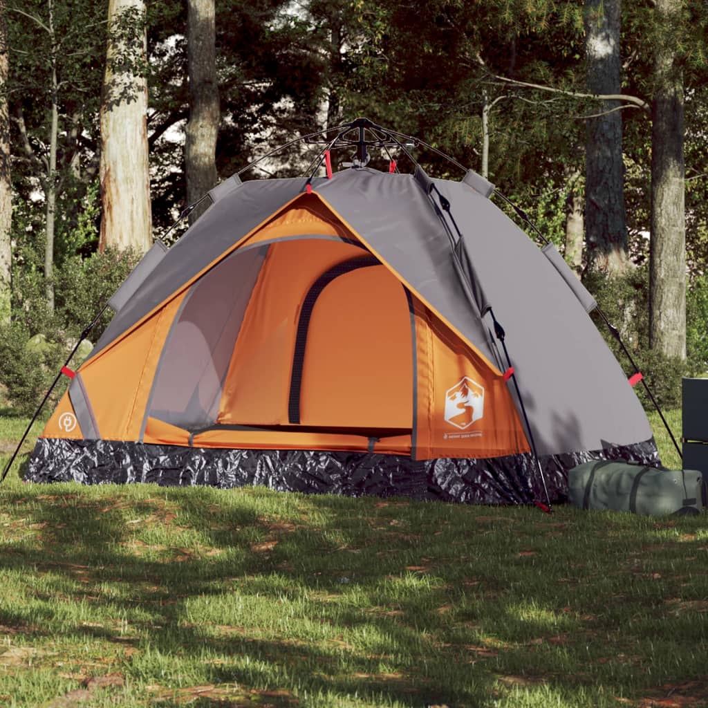 Koepeltent 2-persoons snelontgrendeling grijs en oranje is nu te koop bij PeponiXL, paradijselijk wonen!