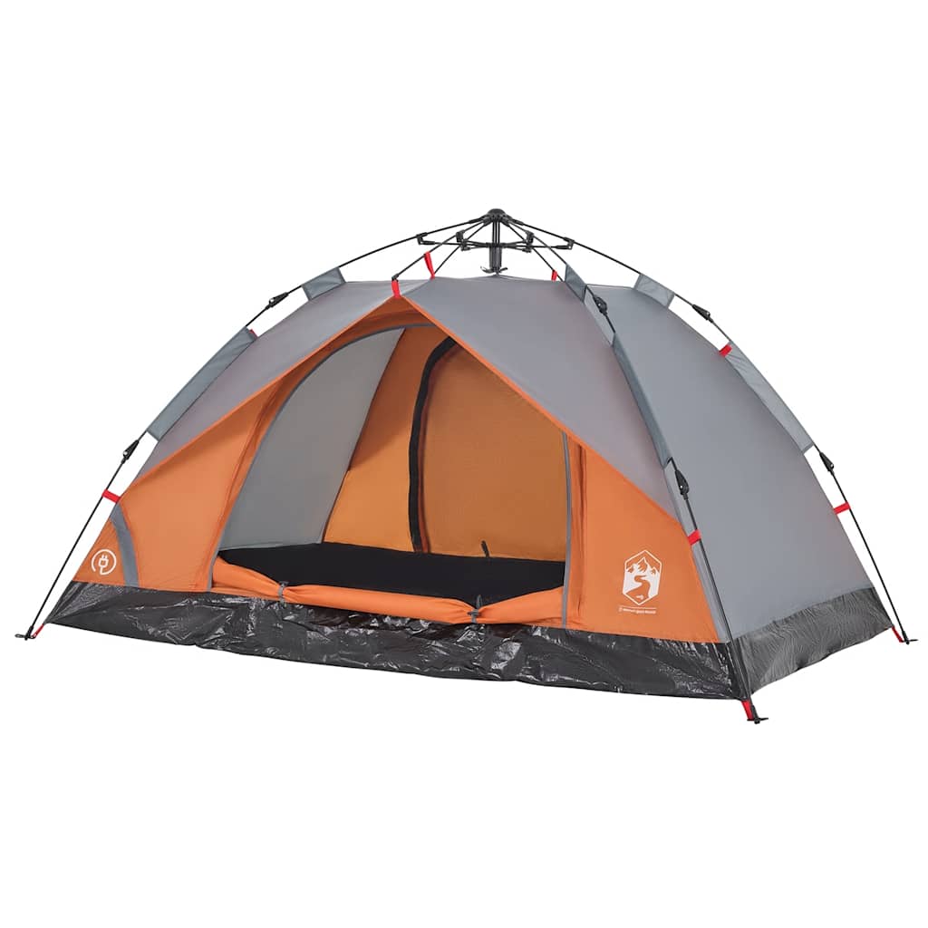 Koepeltent 3-persoons snelontgrendeling grijs en oranje is nu te koop bij PeponiXL, paradijselijk wonen!