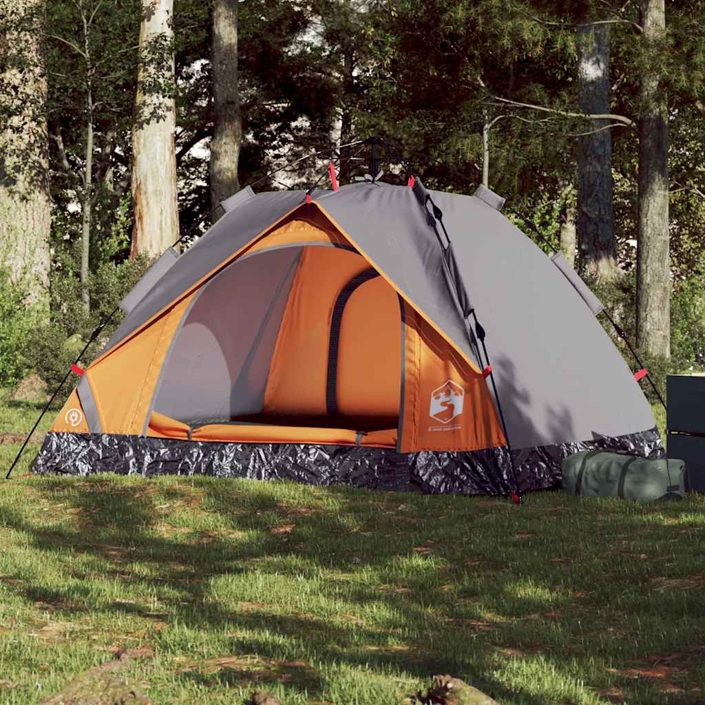 Koepeltent 3-persoons snelontgrendeling grijs en oranje is nu te koop bij PeponiXL, paradijselijk wonen!