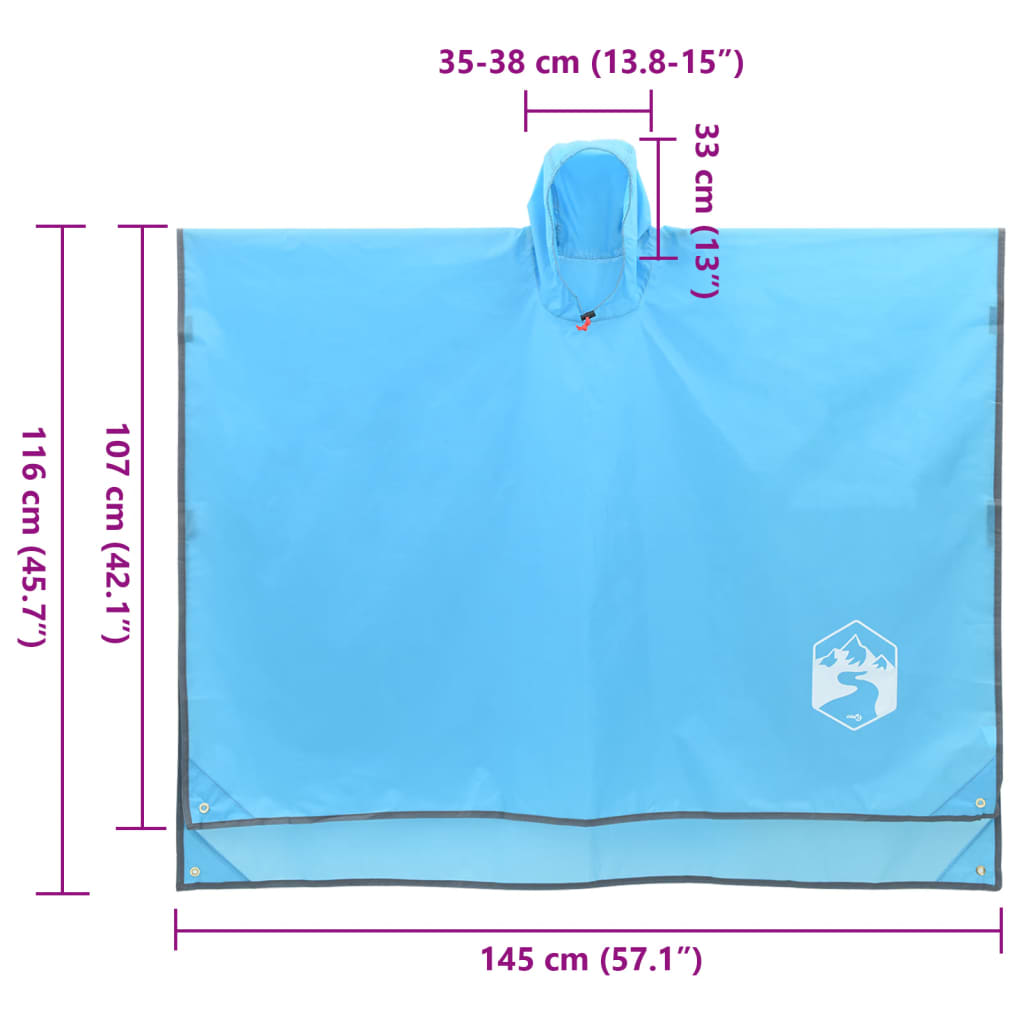 Regenponcho met capuchon 2-in-1 ontwerp 223x145 cm blauw is nu te koop bij PeponiXL, paradijselijk wonen!