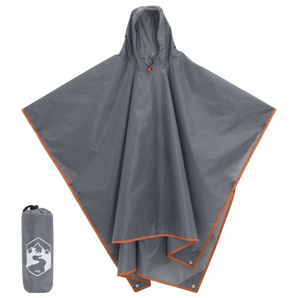 Regenponcho met capuchon 2-in-1 ontwerp 223x145 cm grijs oranje is nu te koop bij PeponiXL, paradijselijk wonen!