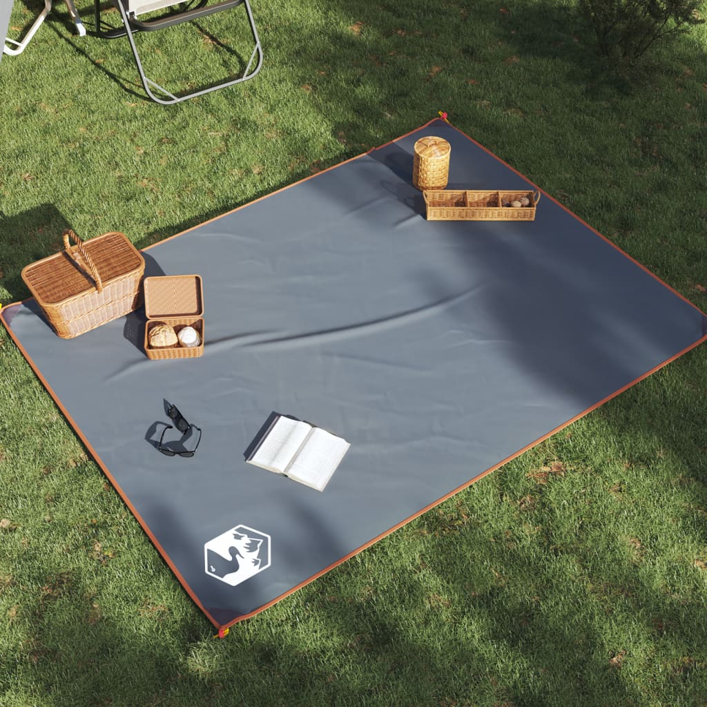 Picknickkleed met haringen 205x155 cm grijs en oranje is nu te koop bij PeponiXL, paradijselijk wonen!