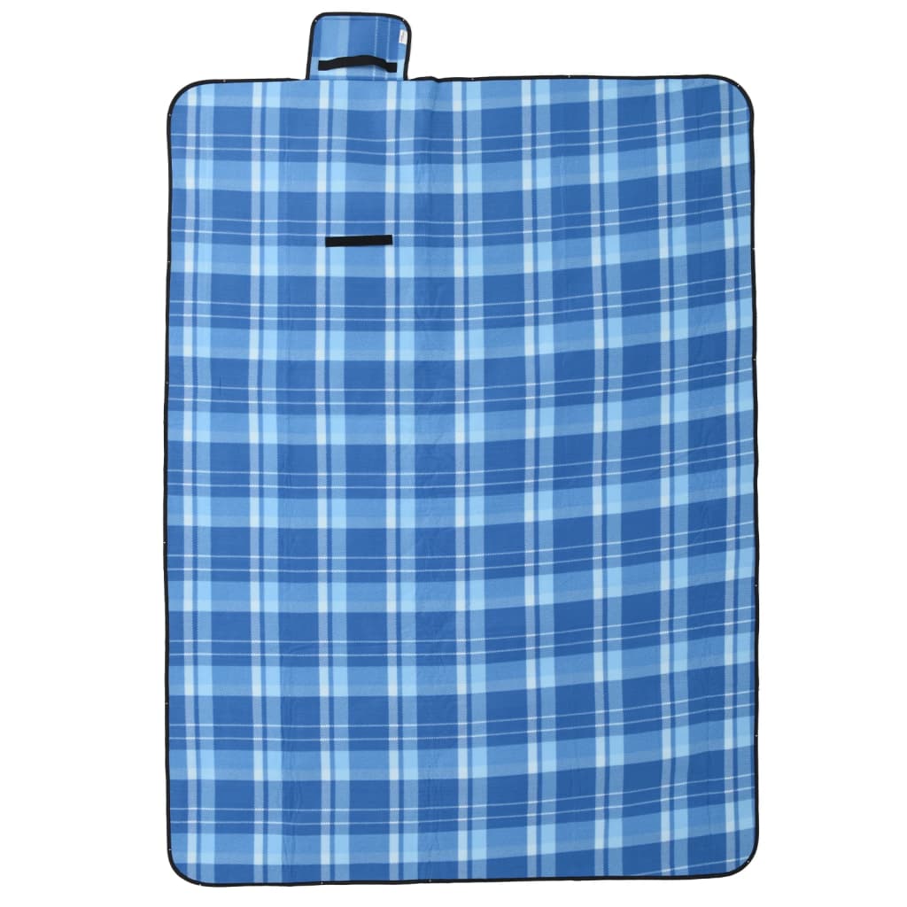 Picknickkleed opvouwbaar geruit 200x150 cm fluweel blauw is nu te koop bij PeponiXL, paradijselijk wonen!
