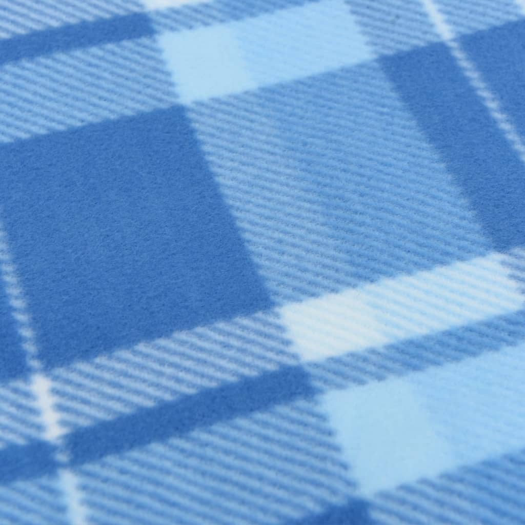 Picknickkleed opvouwbaar geruit 200x150 cm fluweel blauw is nu te koop bij PeponiXL, paradijselijk wonen!