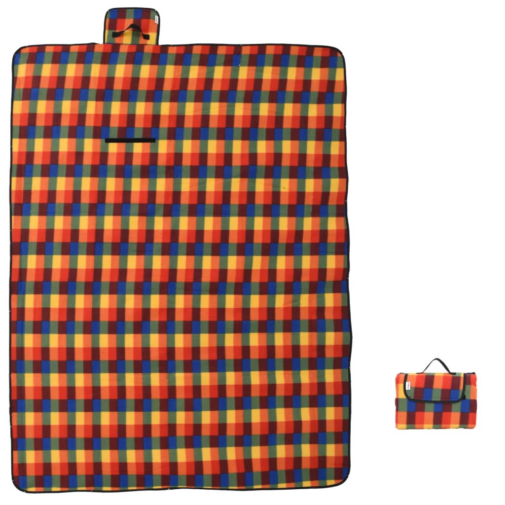 Picknickkleed opvouwbaar geruit 200x150 cm fluweel meerkleurig is nu te koop bij PeponiXL, paradijselijk wonen!