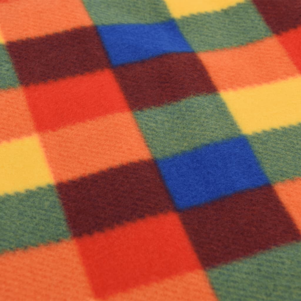 Picknickkleed opvouwbaar geruit 200x150 cm fluweel meerkleurig is nu te koop bij PeponiXL, paradijselijk wonen!